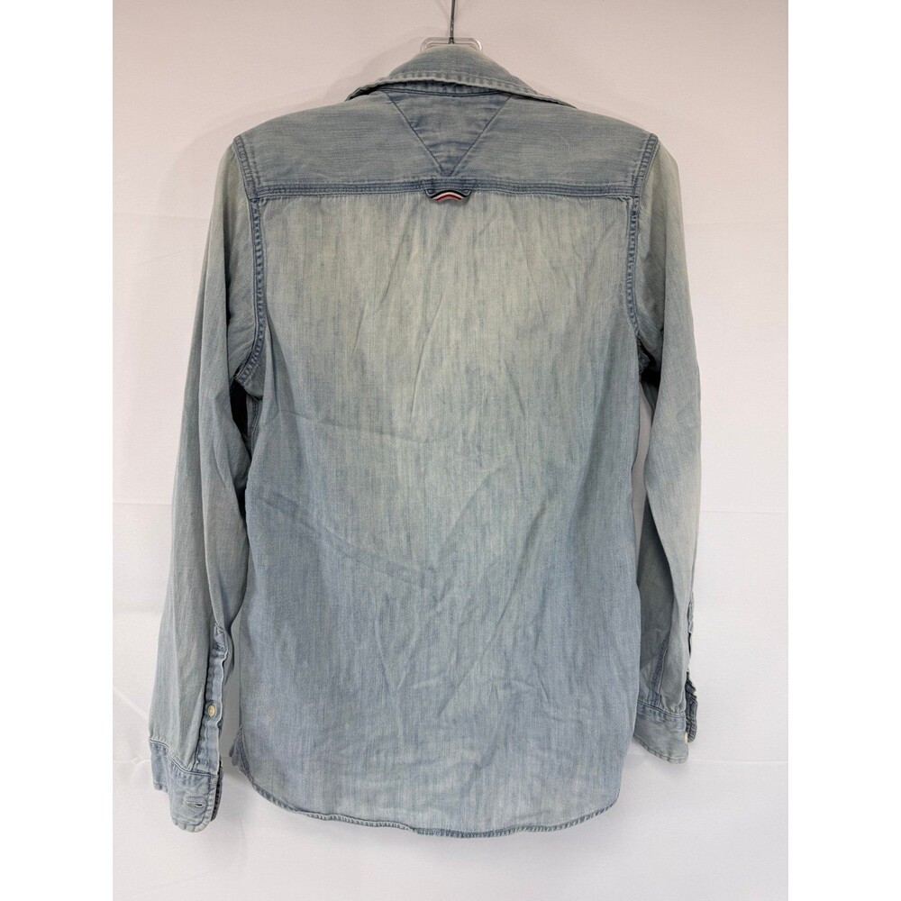 Tommy Hilfiger Women’s Button Down Vintage Light Blue Size XS Y2K - Picture 2 of 4